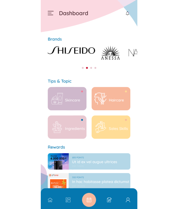 Mobile App - Cosmetics & Personal Care - Shiseido Cosmetics Vietnam - Dashboard (1)