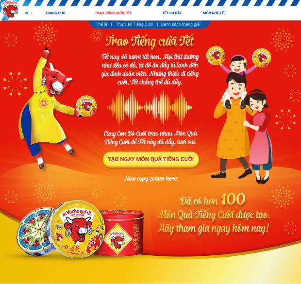 Pho mai con bo cuoi - Trao tieng cuoi tet - Featured Image 1